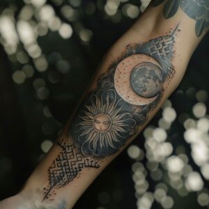 Tatouage lune et soleil : une harmonie gravée dans la peau