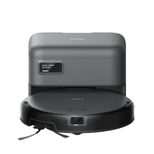 Aspirateur robot eufy C10 avec sa station de vidage