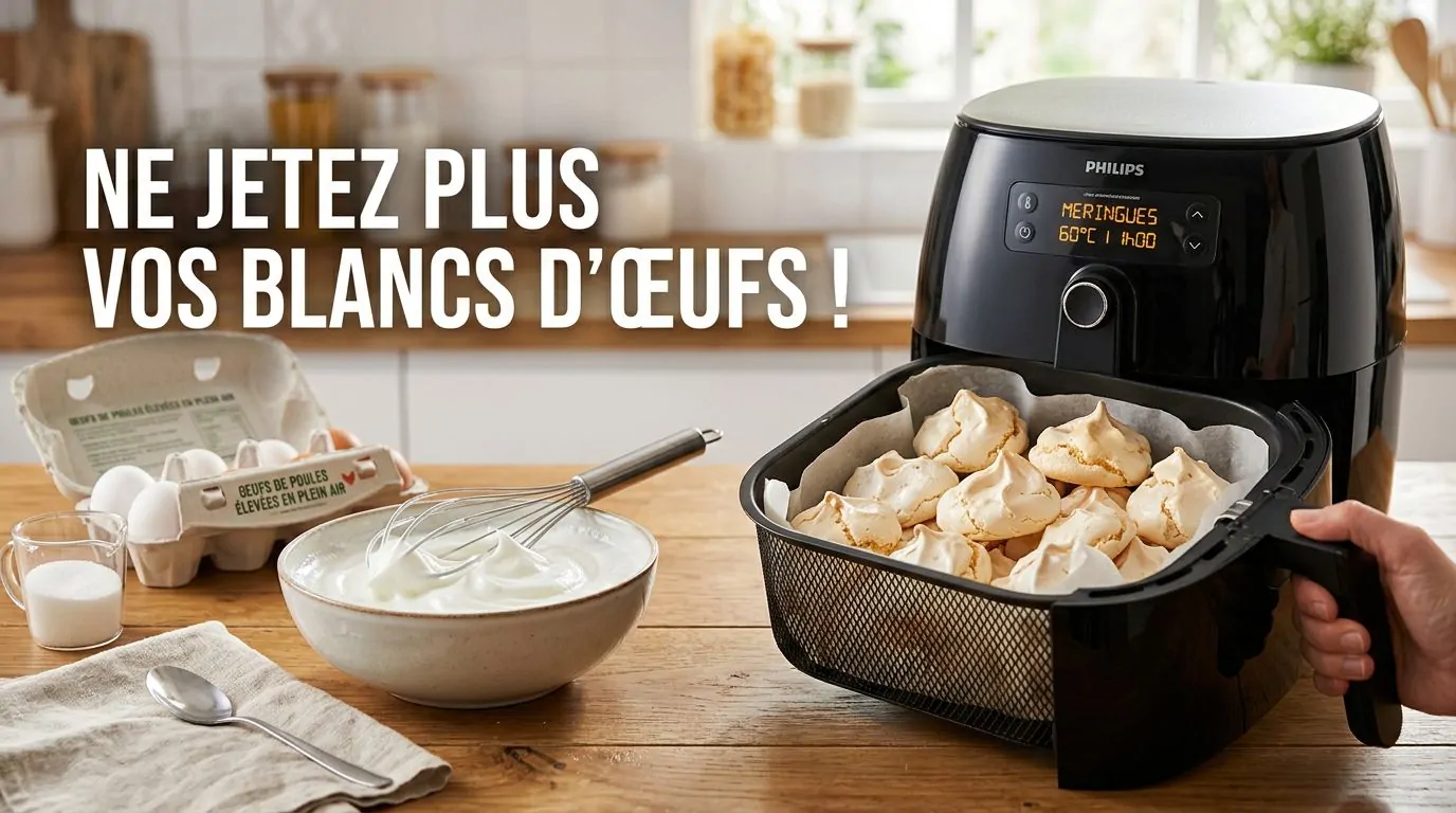 Meringues à l'Air Fryer : recette anti-gaspi pour blancs d'œufs