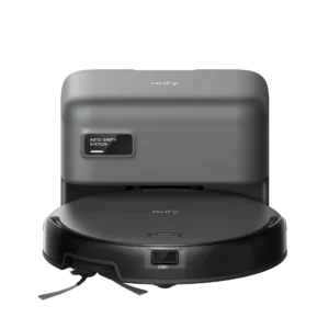 Aspirateur robot eufy C10 avec sa station de vidage